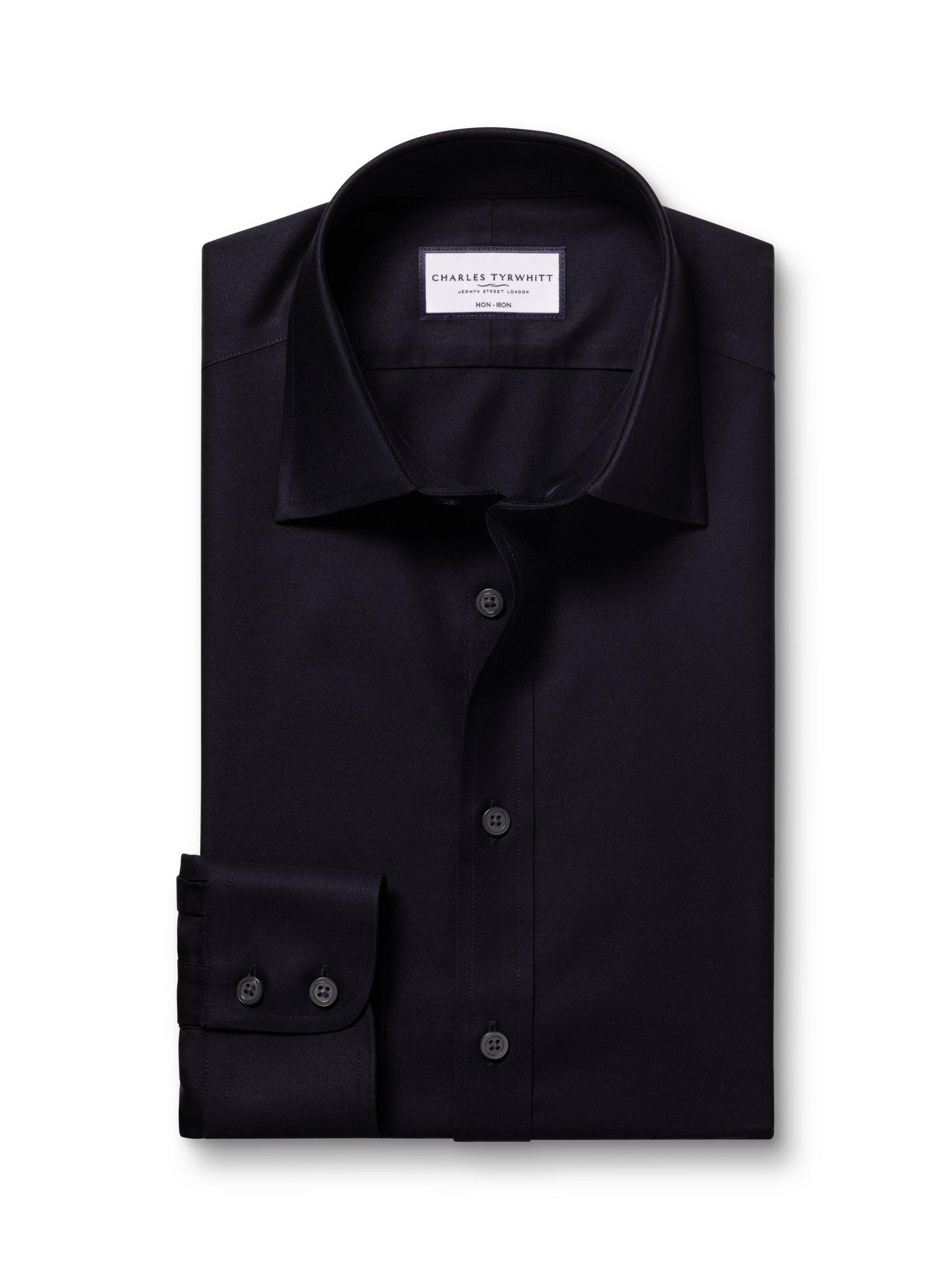 Product image 5 of 6, which shows Charles Tyrwhitt Regular Fit Cotton Shirt, Navy, 15/33