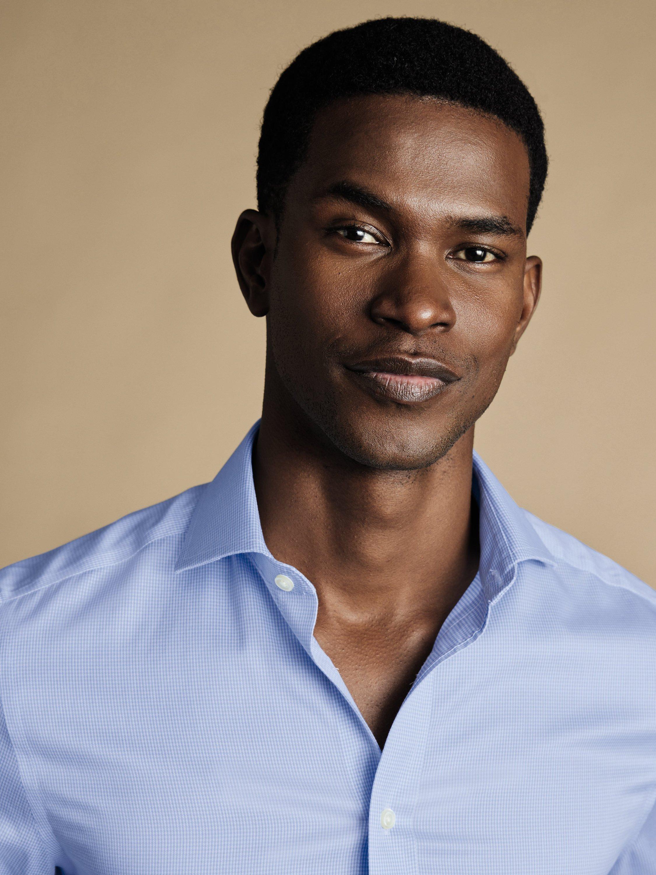 Product image 2 of 5, which shows Charles Tyrwhitt Regular Fit Cotton Shirt, Sky Blue, 15.5/34