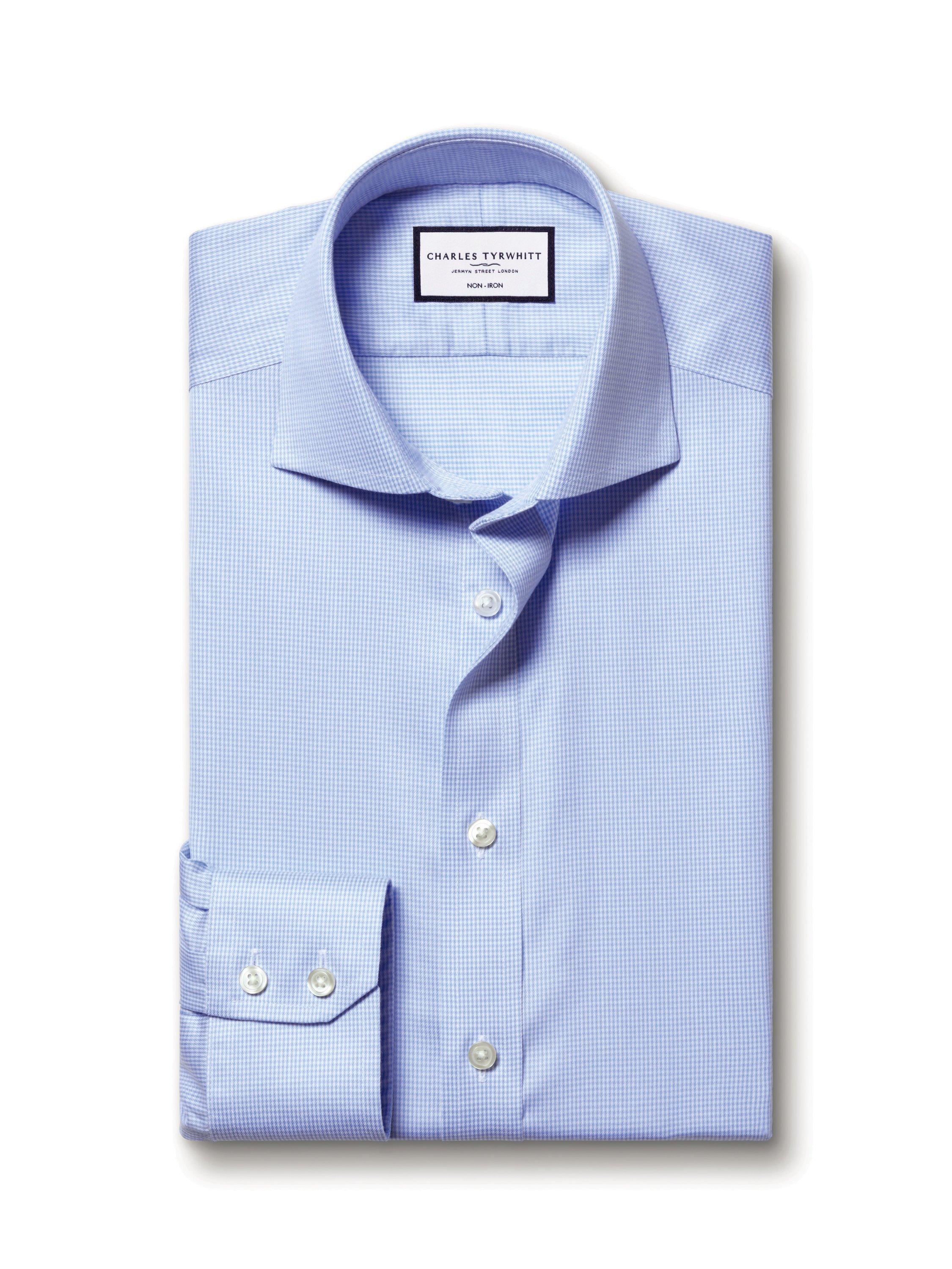 Product image 4 of 5, which shows Charles Tyrwhitt Regular Fit Cotton Shirt, Sky Blue, 15.5/34