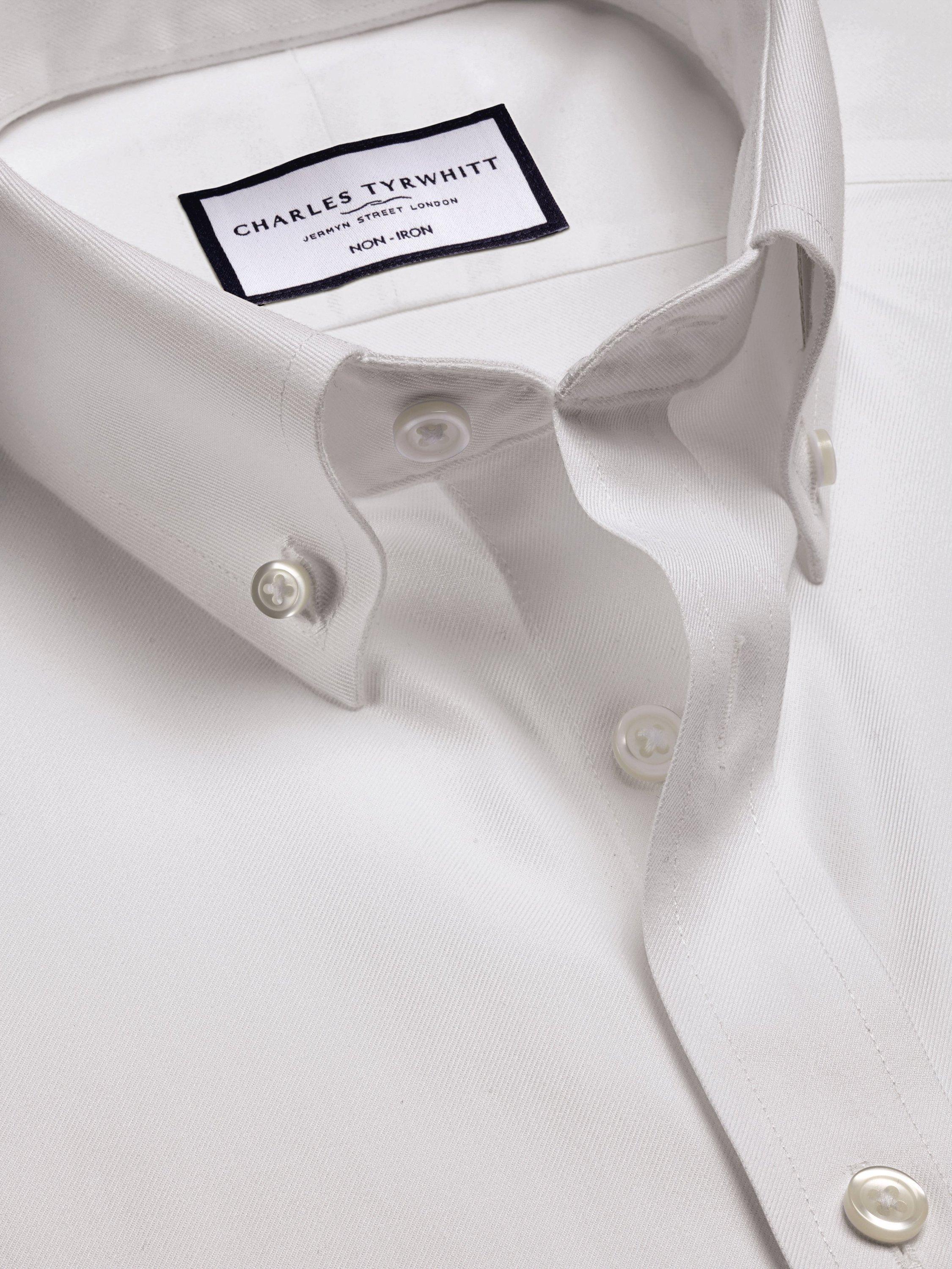 Product image 3 of 5, which shows Charles Tyrwhitt Regular Fit Button Down Collar Cotton Shirt, White, 16/35