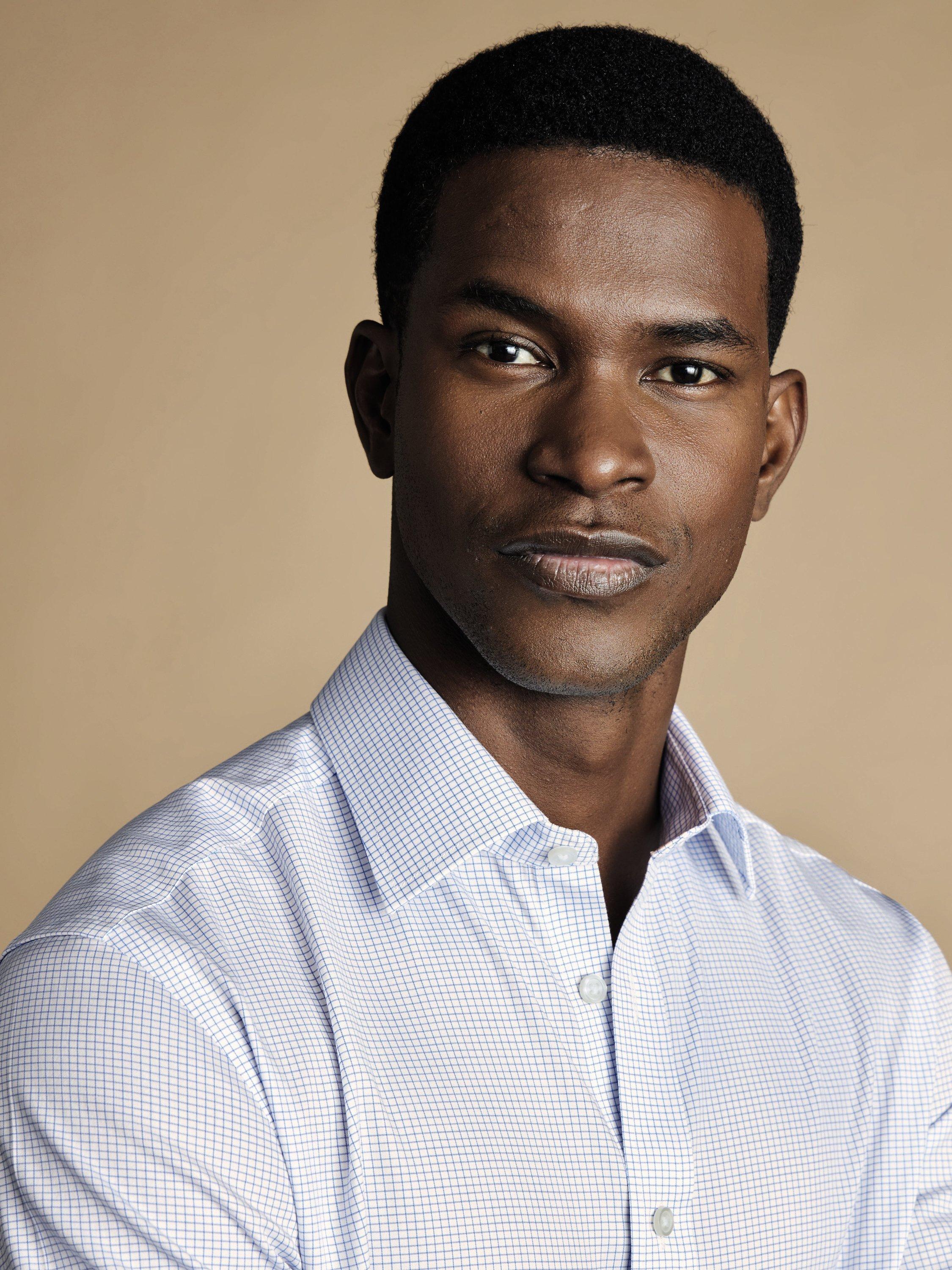 Product image 2 of 5, which shows Charles Tyrwhitt Regular Fit Check Cotton Shirt, Sky Blue, 15/34