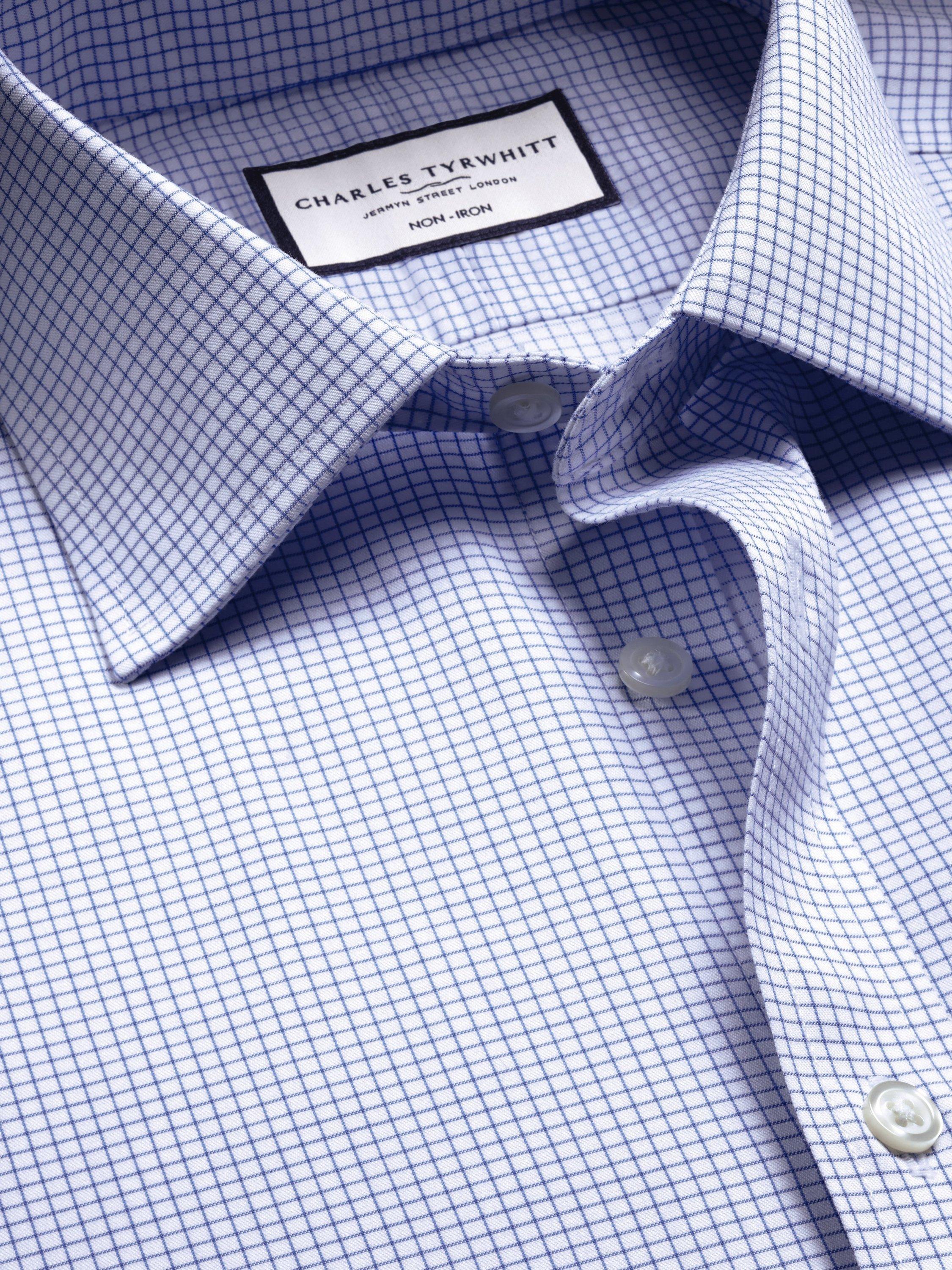 Product image 3 of 5, which shows Charles Tyrwhitt Regular Fit Check Cotton Shirt, Sky Blue, 15/34