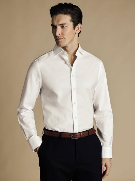 Charles Tyrwhitt Slim Fit Cotton Shirt, Ivory, Ivory