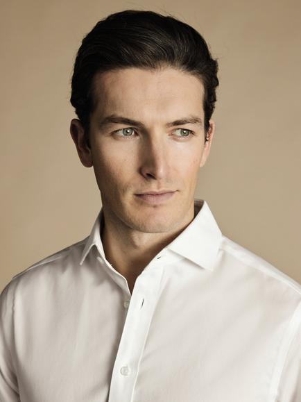 Charles Tyrwhitt Slim Fit Cotton Shirt, Ivory - view 2, Ivory
