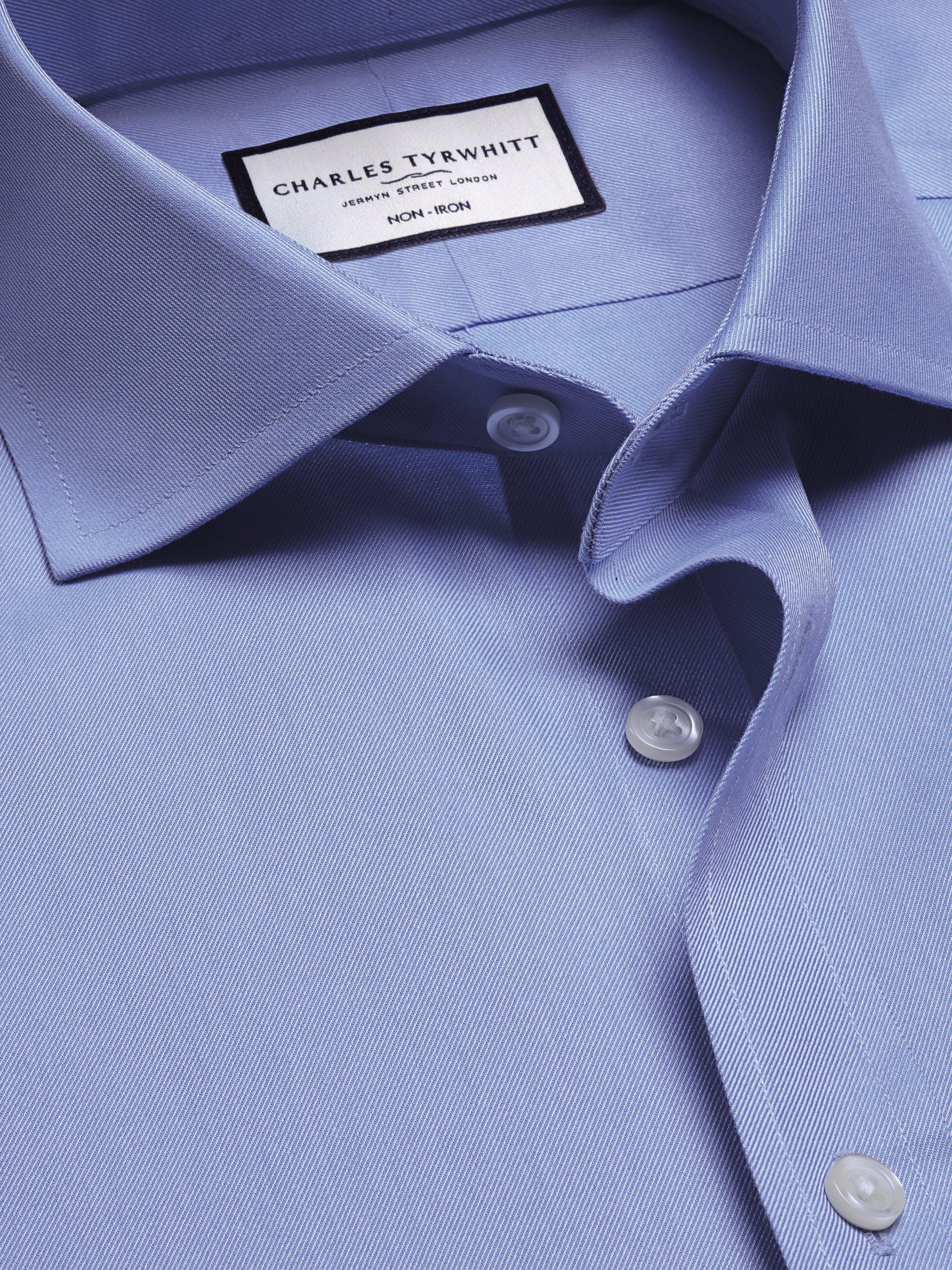 Product image 3 of 5, which shows Charles Tyrwhitt Regular Fit Cotton Shirt, Cornflower Blue, 16.5/34