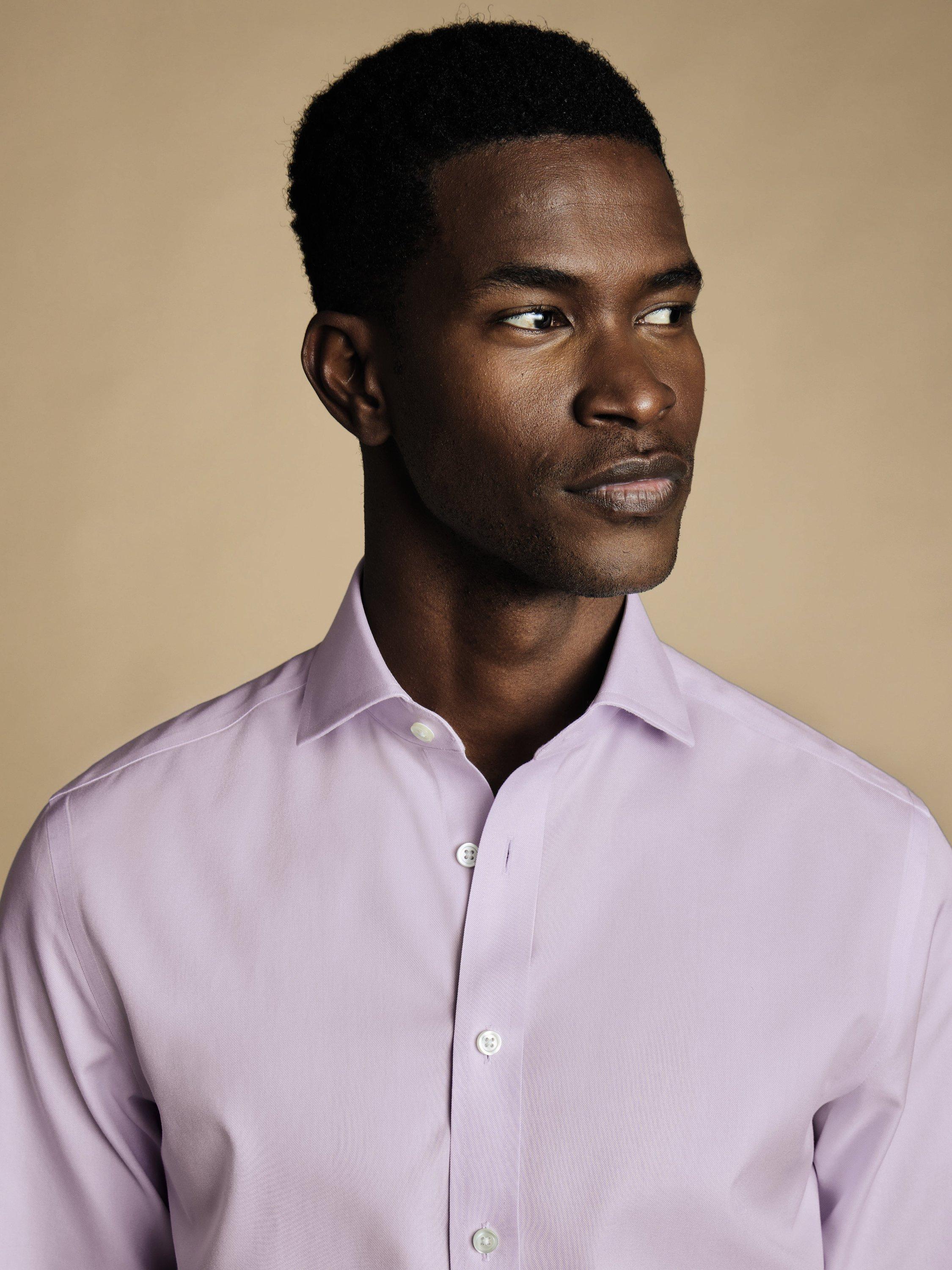 Product image 2 of 5, which shows Charles Tyrwhitt Slim Fit Cotton Shirt, Lilac Purple, 17/37