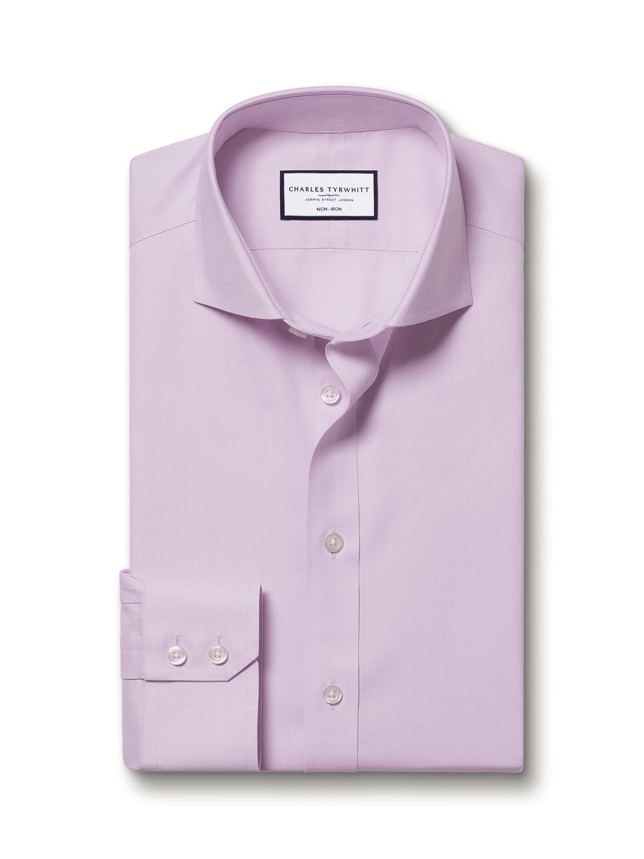 Product image 4 of 5, which shows Charles Tyrwhitt Slim Fit Cotton Shirt, Lilac Purple, 17/37