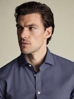 Charles Tyrwhitt Regular Fit Cotton Shirt, Indigo Blue - view 2, Indigo Blue