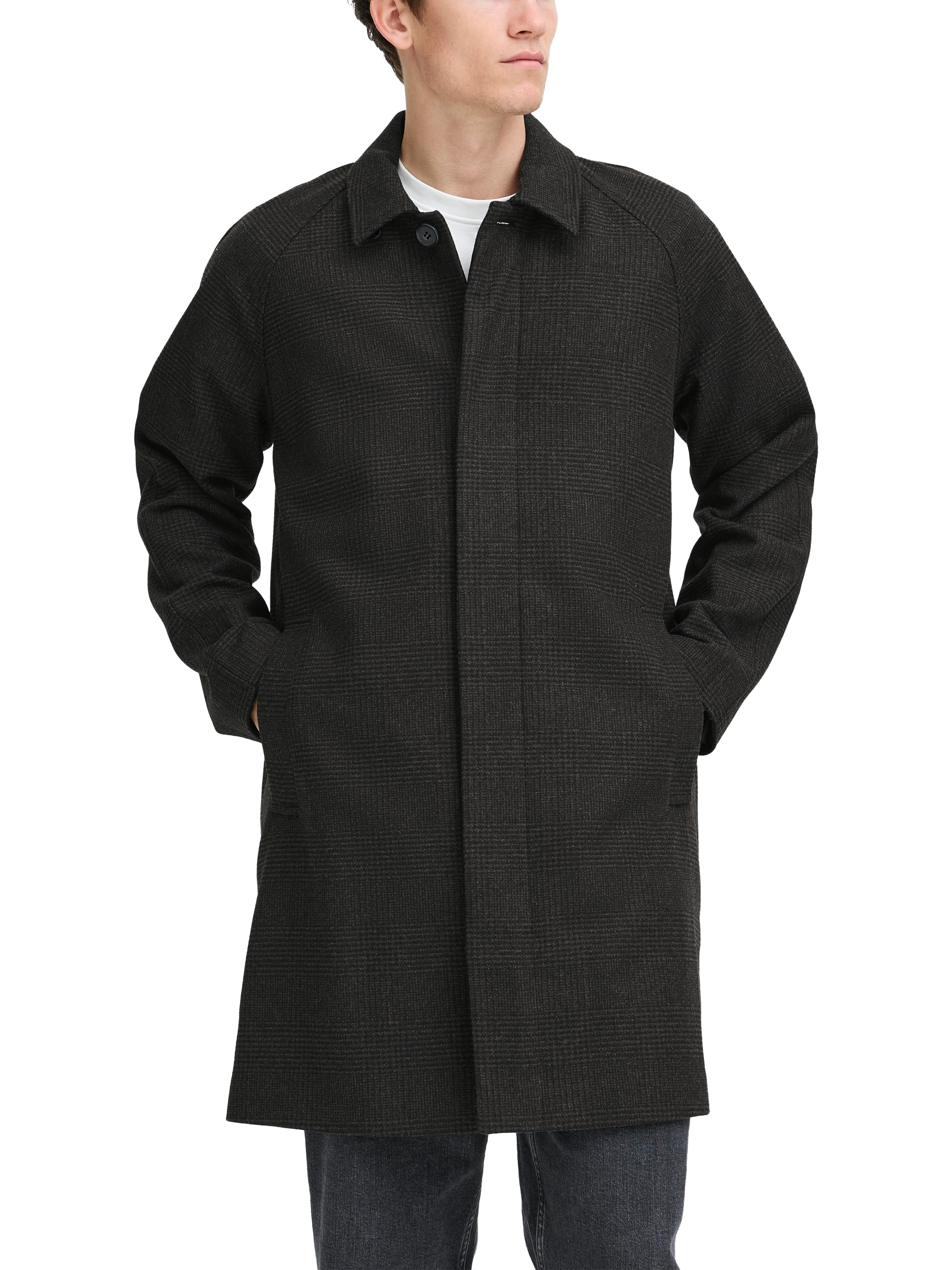 Product image 3 of 7, which shows Casual Friday Mats Overcoat, Dark Grey Melange, S