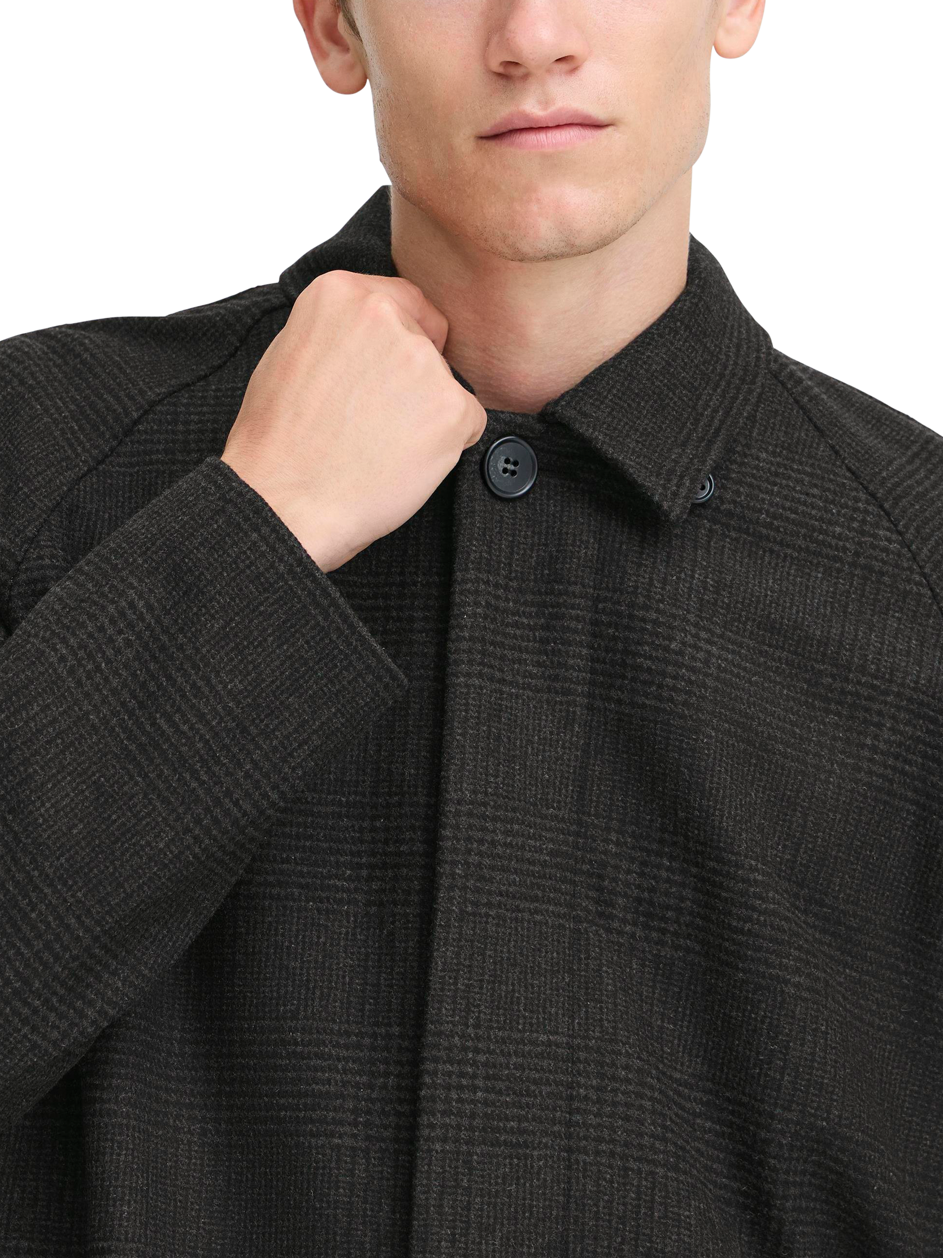 Product image 4 of 7, which shows Casual Friday Mats Overcoat, Dark Grey Melange, S