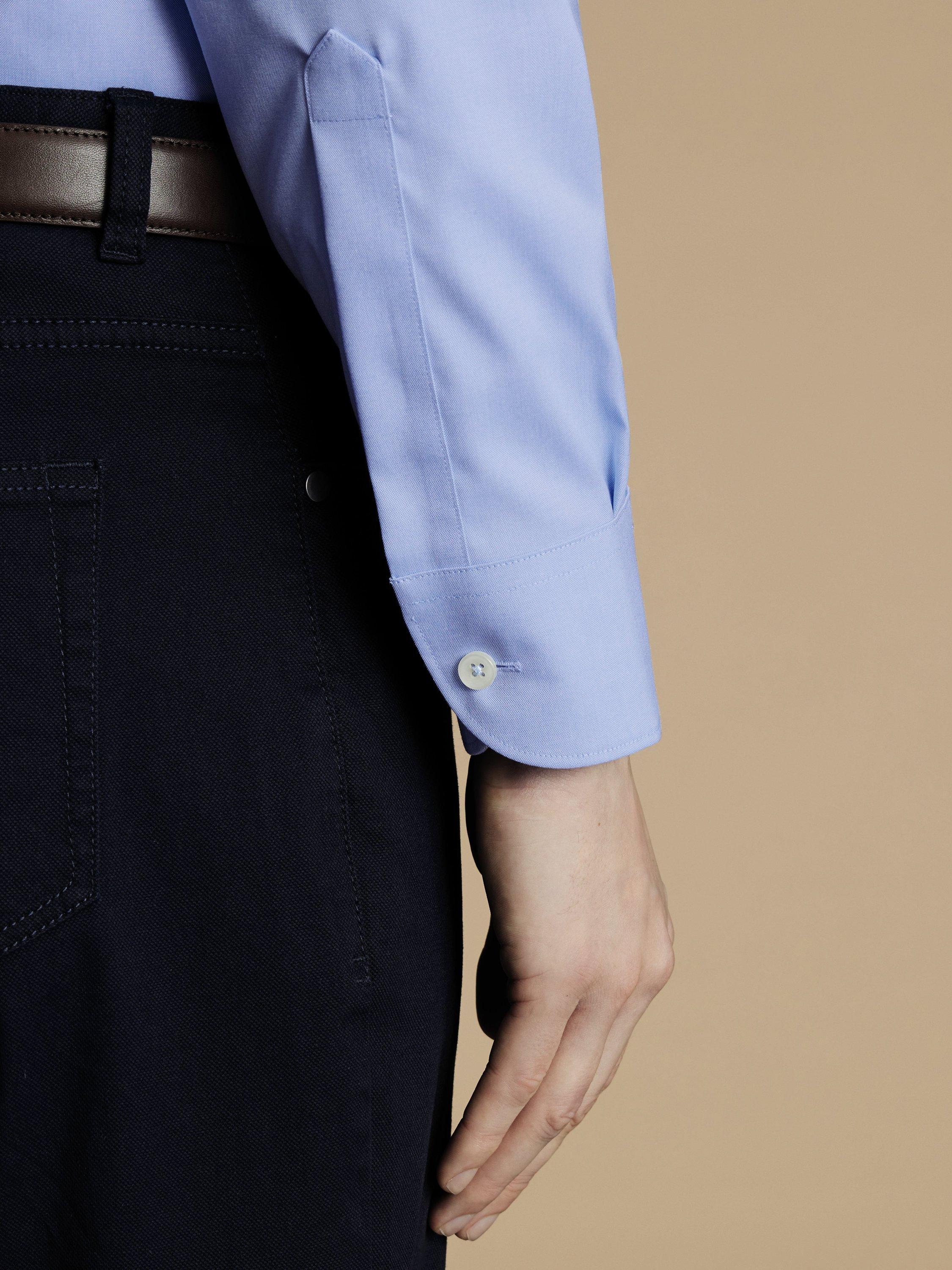 Product image 3 of 6, which shows Charles Tyrwhitt Regular Fit Button Down Collar Cotton Shirt, Sky Blue, 15.5/34