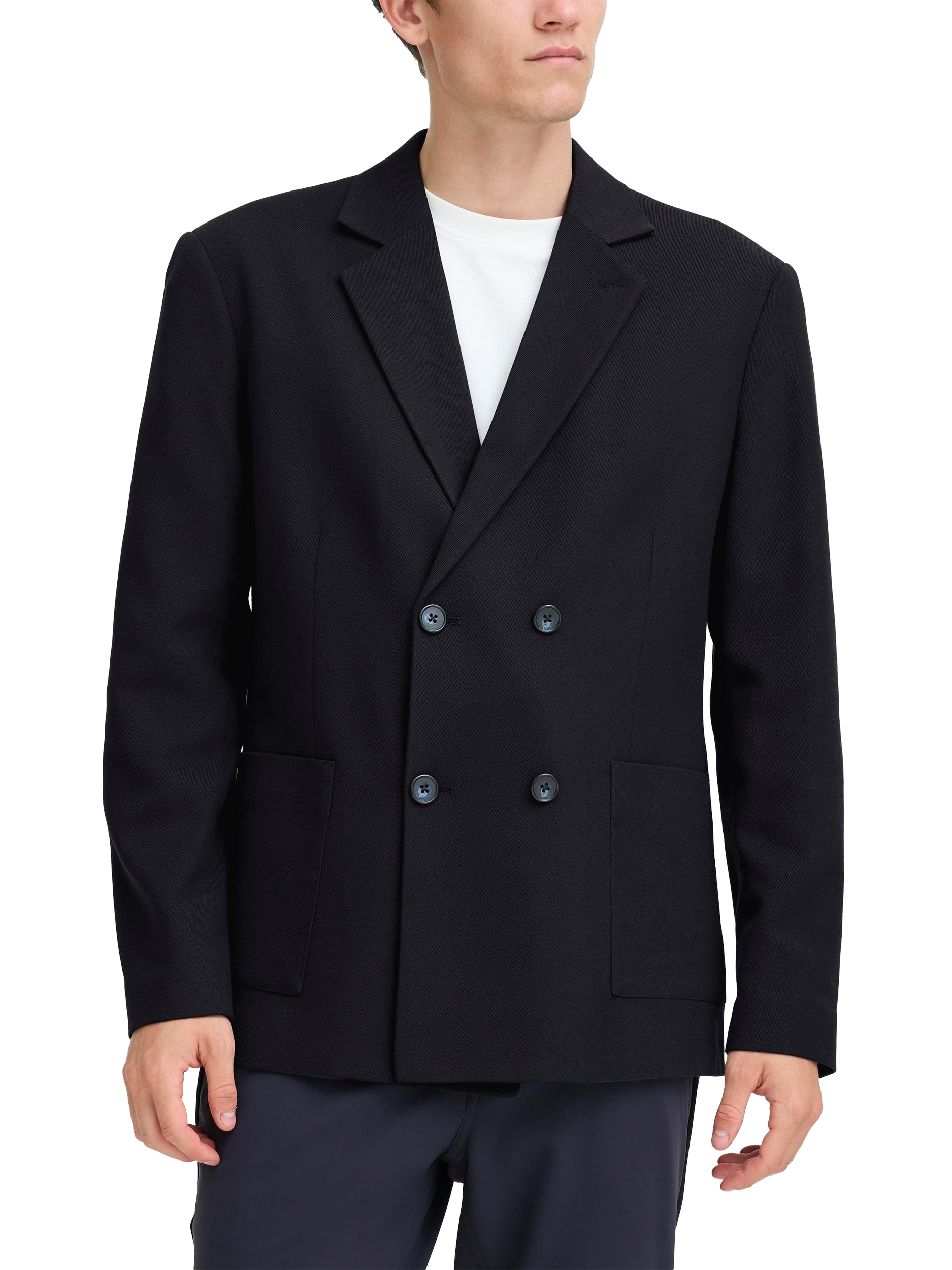 Product image 1 of 7, which shows Casual Friday Triton Double-Breasted Blazer, Dark Navy, 46R
