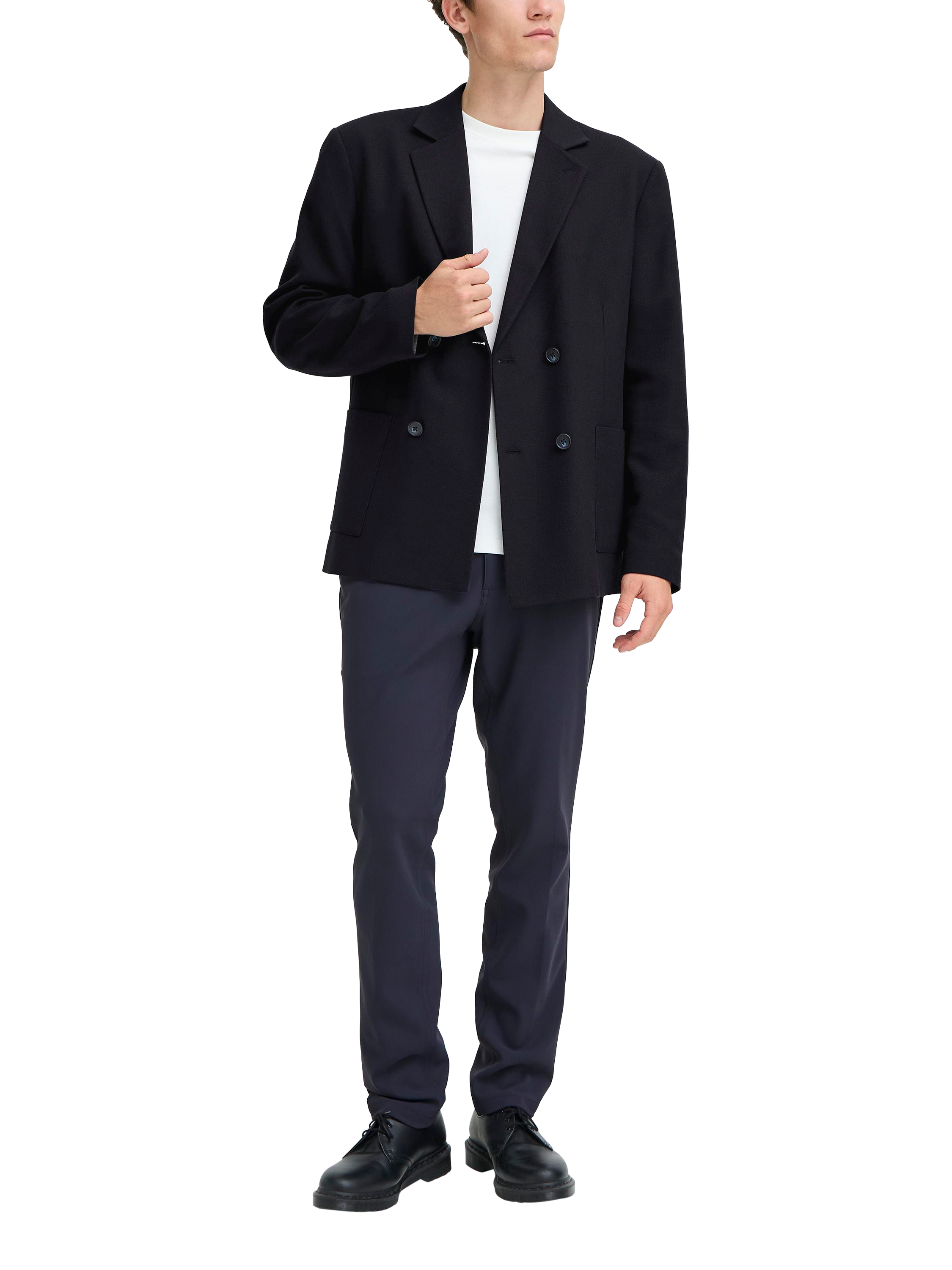 Product image 3 of 7, which shows Casual Friday Triton Double-Breasted Blazer, Dark Navy, 46R