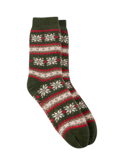 totes Fair Isle Slipper Socks, Red/Multi