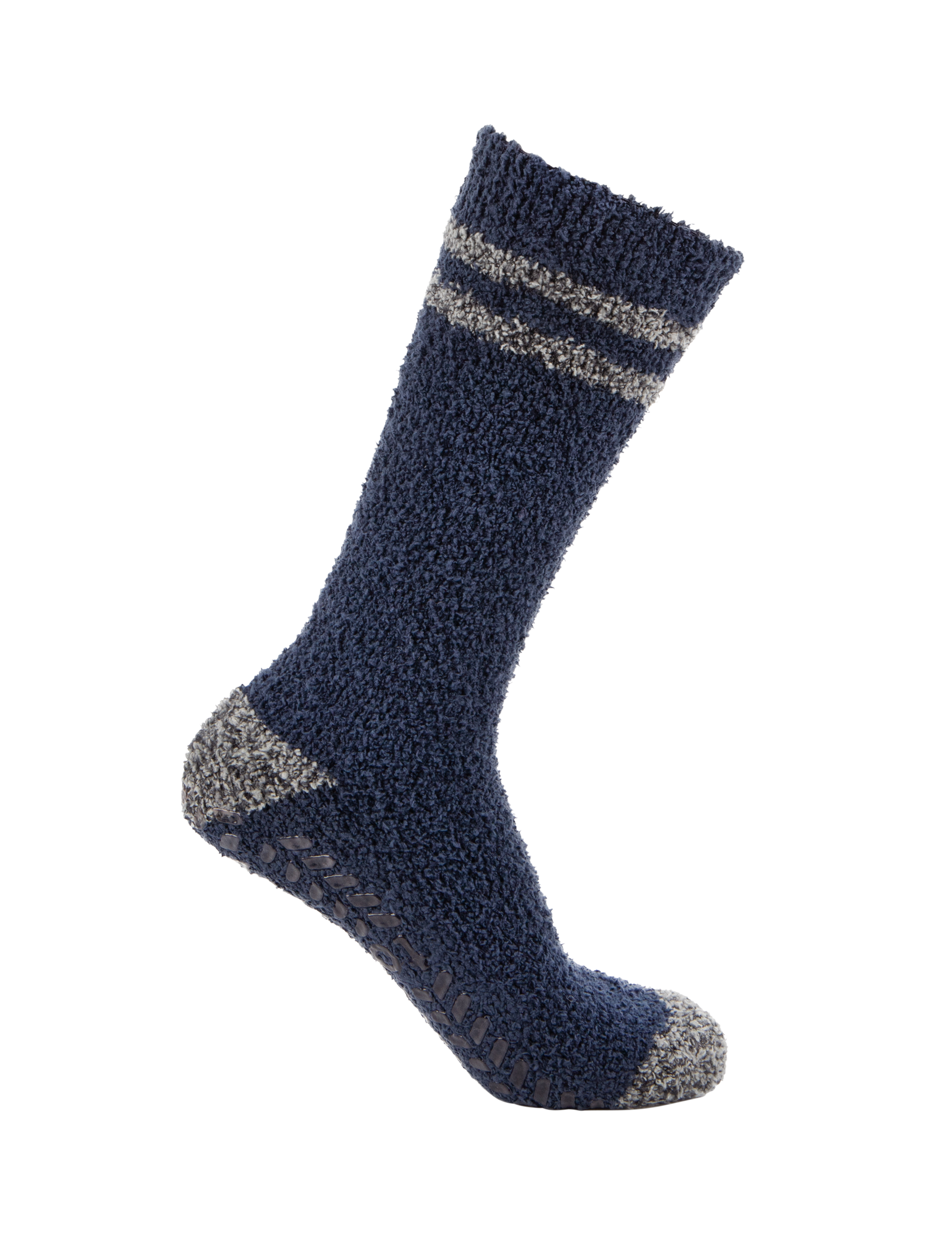 Product image 5 of 9, which shows totes Mixed Slipper Socks, Pack of 3, Navy Mix, 8-11