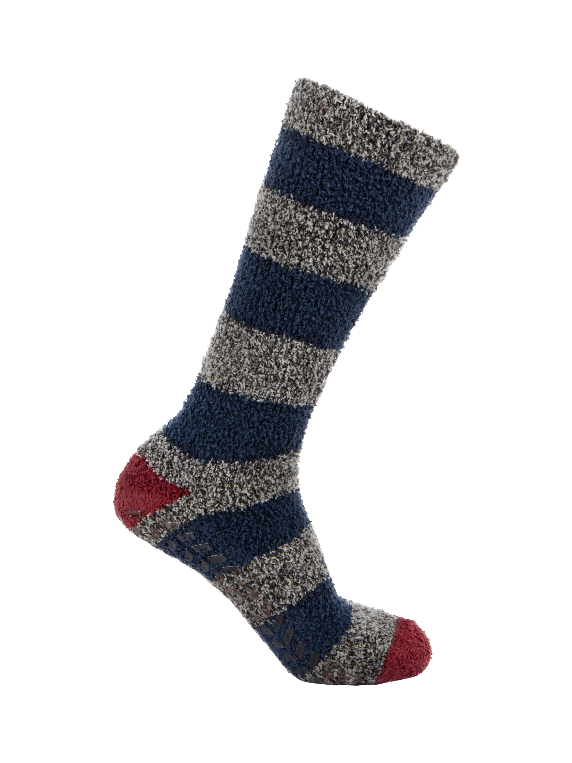 Product image 6 of 9, which shows totes Mixed Slipper Socks, Pack of 3, Navy Mix, 8-11