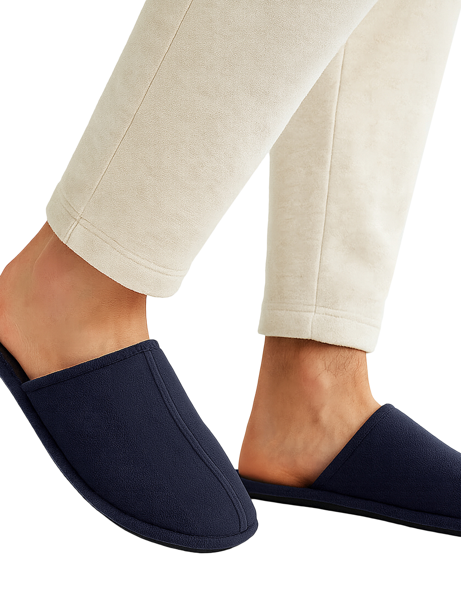 Product image 2 of 8, which shows totes Centre Seam Mule Slippers, Navy, L