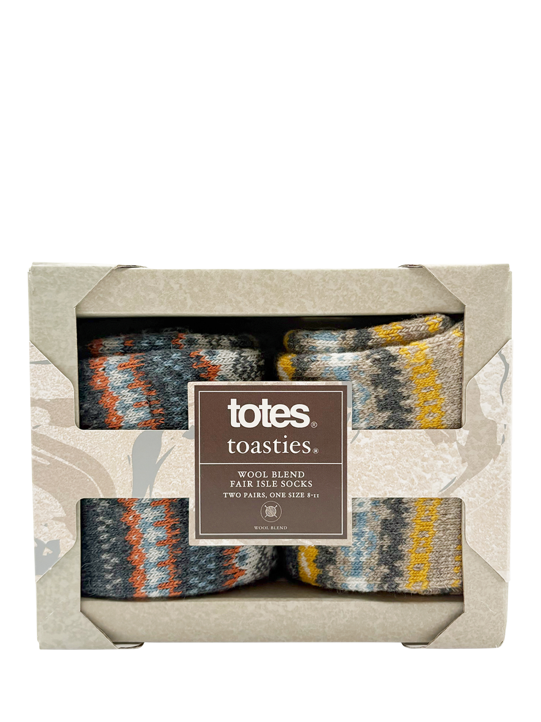 Product image 7 of 7, which shows totes Fair Isle Wool Blend Socks, Pack of 2, Multi, 8-11