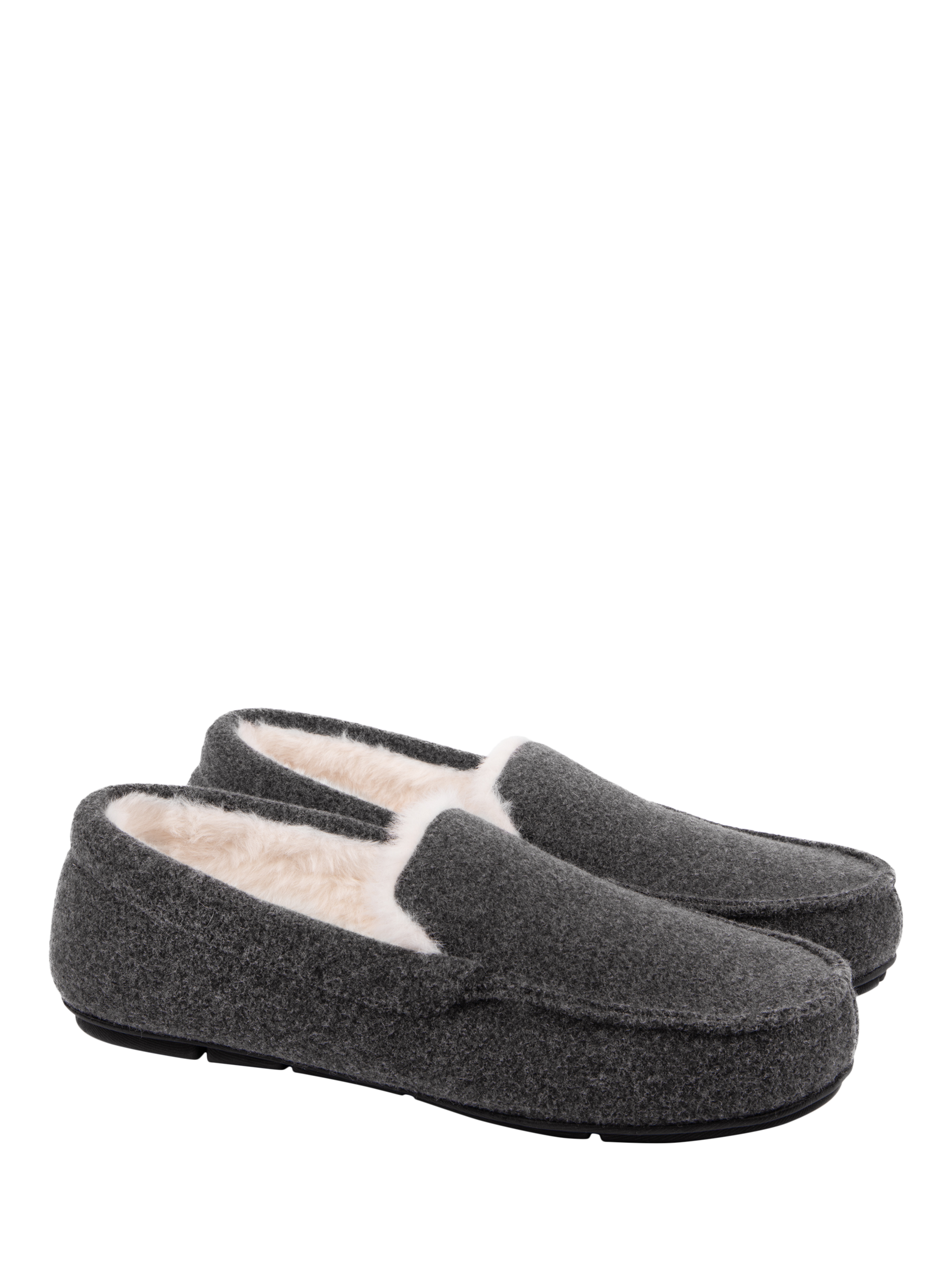Product image 3 of 8, which shows totes Felt Moccasin Slippers, Grey, L