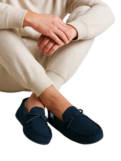 totes Moccasin Slippers - view 2, Navy