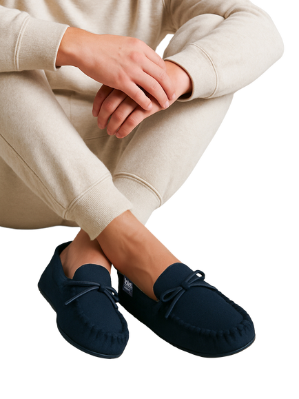 totes Moccasin Slippers - view 2, Navy