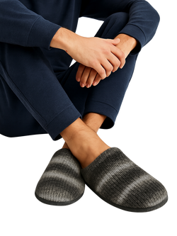 totes Knitted Ombre Mule Slippers - view 2, Grey