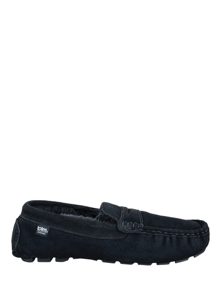 totes Moccasin Suede Slippers, Navy