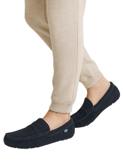 totes Moccasin Suede Slippers - view 2, Navy