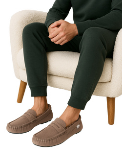 totes Moccasin Suede Slippers - view 2, Sand