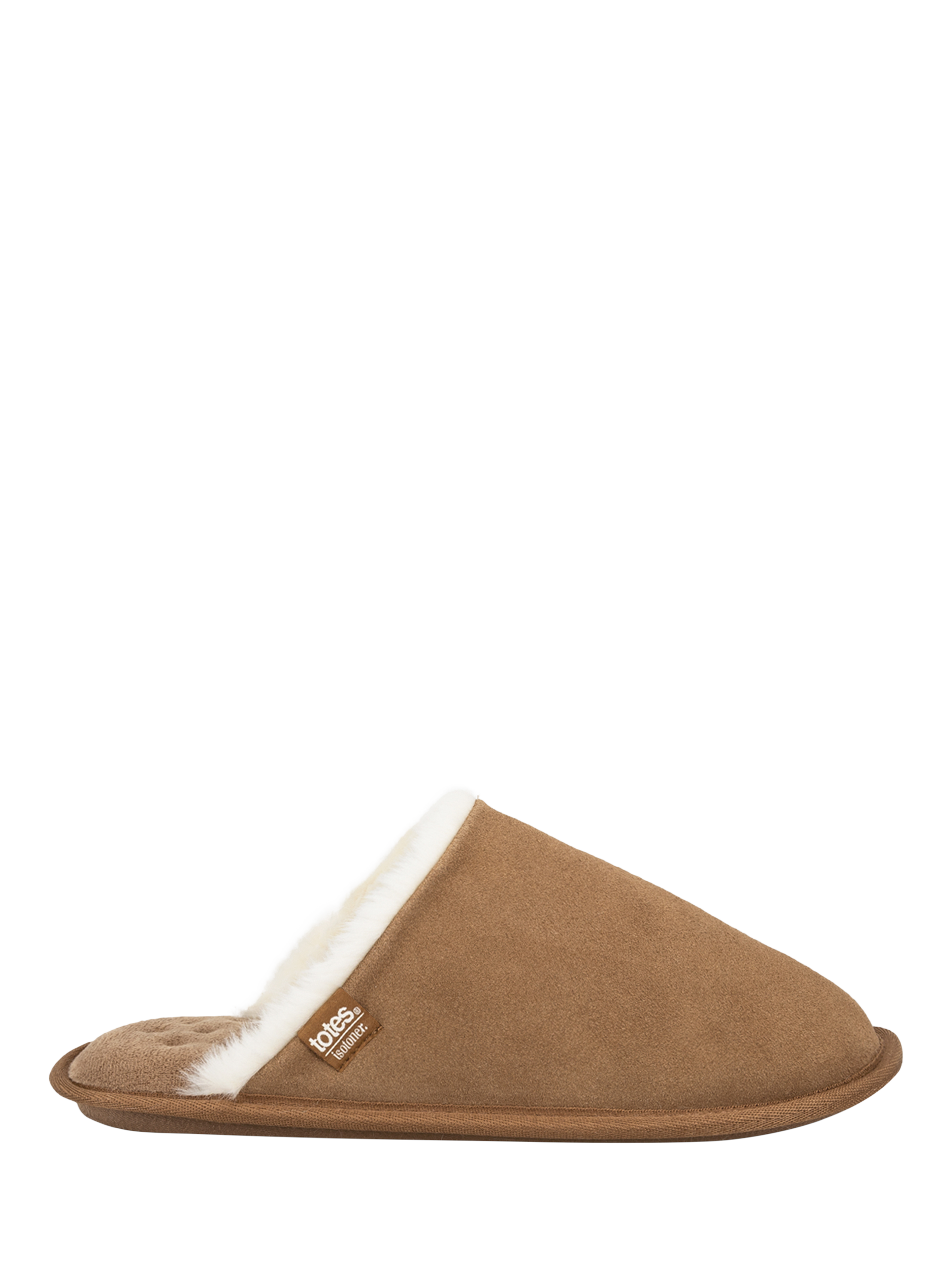 Product image 1 of 6, which shows totes Mule Suede Slippers, Tan, 10