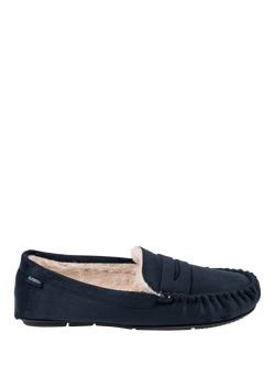 totes Moccasin Suedette Slippers, Navy