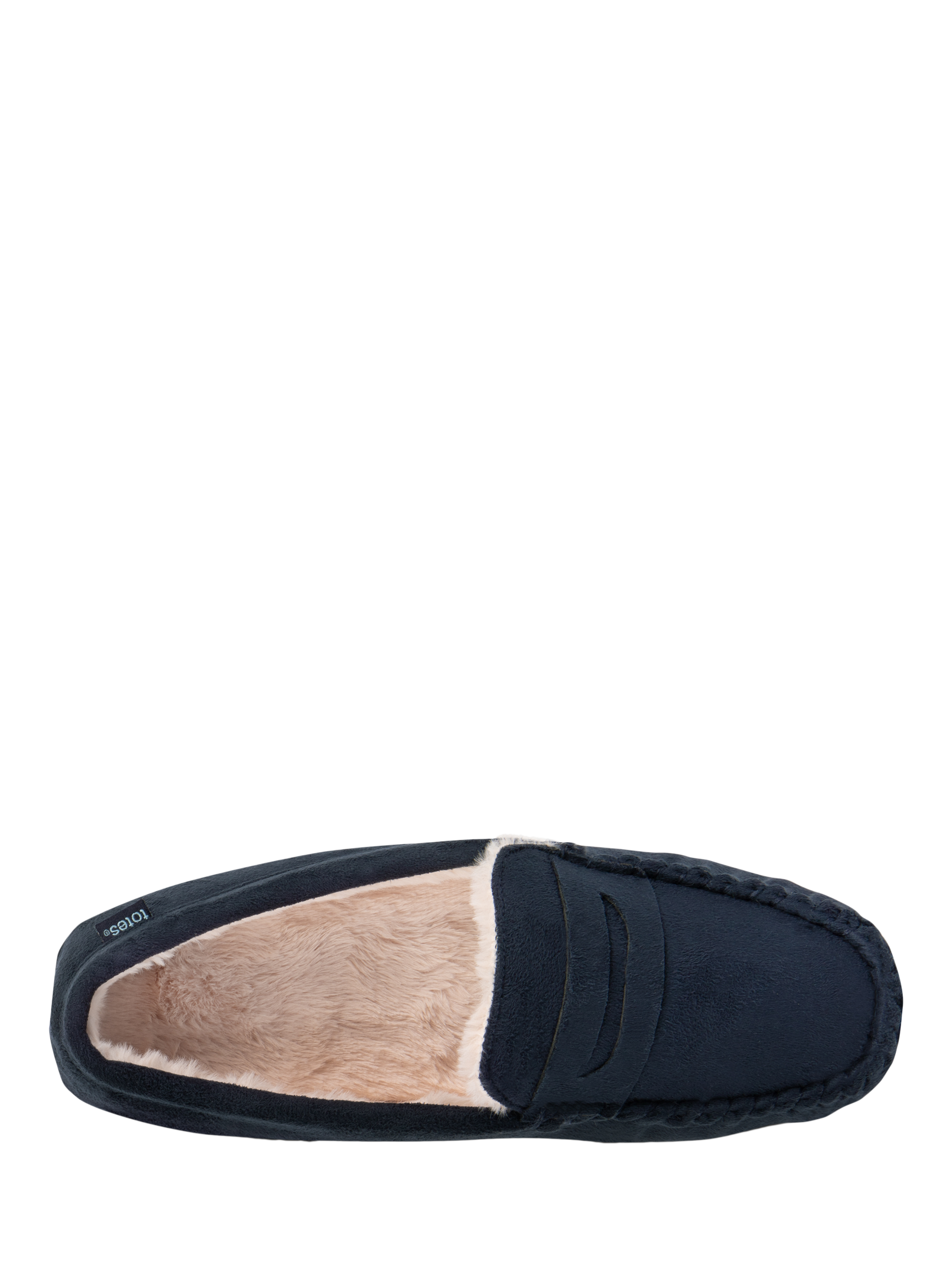 Product image 5 of 8, which shows totes Moccasin Suedette Slippers, Navy, L