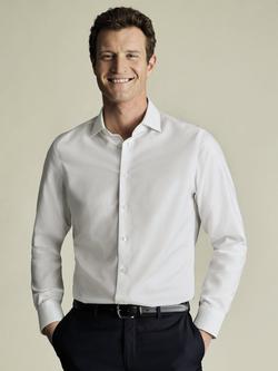 Charles Tyrwhitt Regular Fit Cotton Linen Blend Shirt, White, White