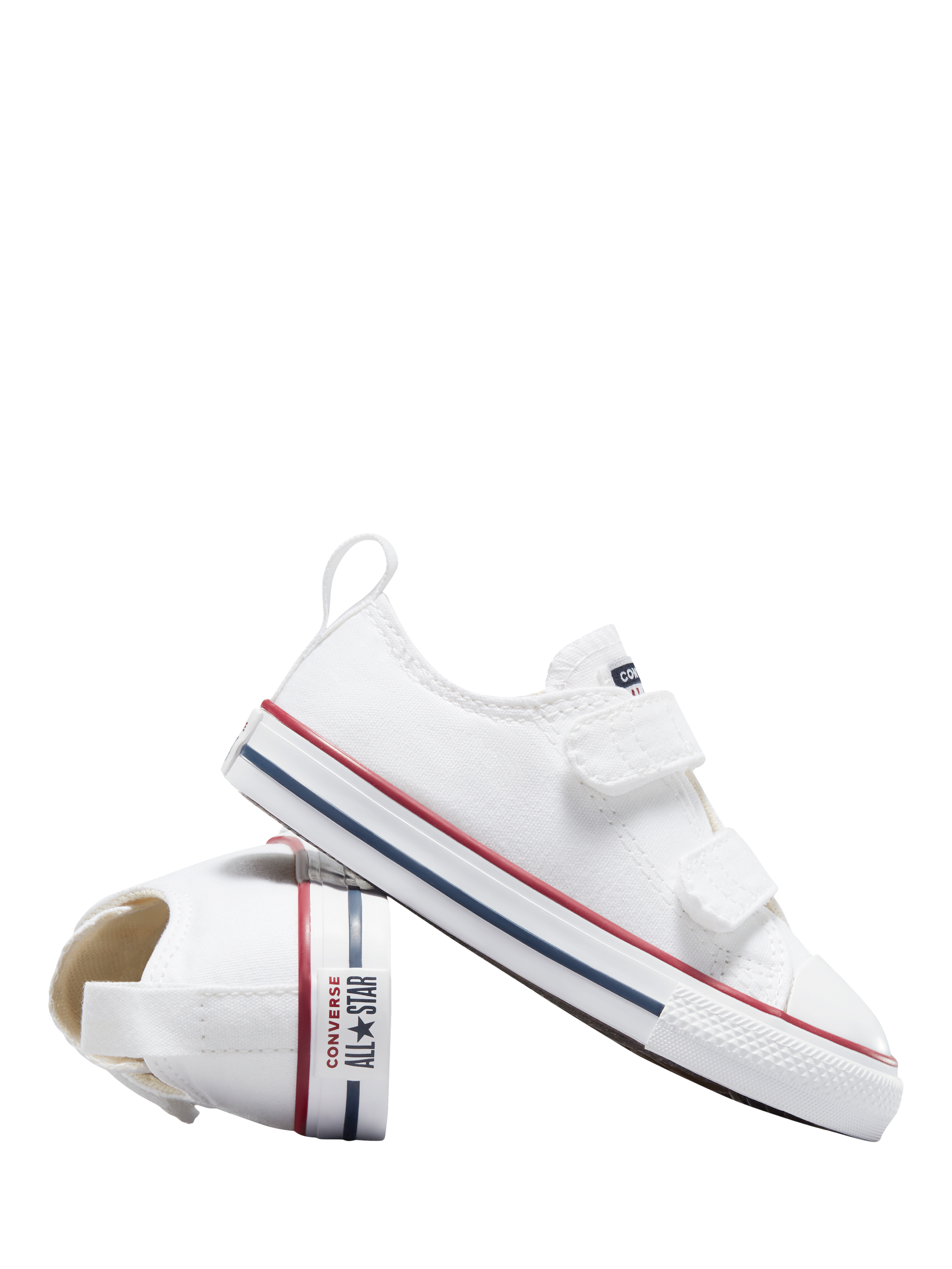 Product image 3 of 4, which shows Converse Kids' Chuck Taylor All Star Low-Top Trainers, White/Garnet/Navy, 4 Jnr