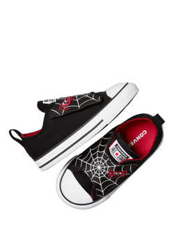 Converse Kids' Chuck Taylor Spiderweb Lace Up Trainers, Black/White/Red - view 2, Black/White/Red
