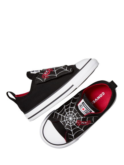 Converse Kids' Chuck Taylor Spiderweb Lace Up Trainers, Black/White/Red - view 2, Black/White/Red