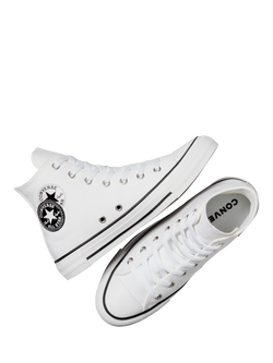 Converse Kids' Chuck Taylor All Star Hi Top Lace-Up Trainers - view 2, White/Black