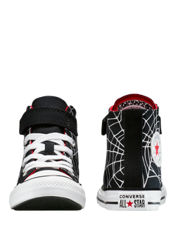 Converse Kids' Chuck Taylor All Star Hi-Top Spiderweb Trainers, Black/White/Red - view 2, Black/White/Red