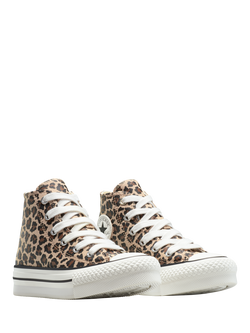 Converse Kids' Chuck Taylor All Star Lace Up EVA Lift Hi-Top Trainers, Warm Quarry/White/Black - view 2, Warm Quarry/White/Black