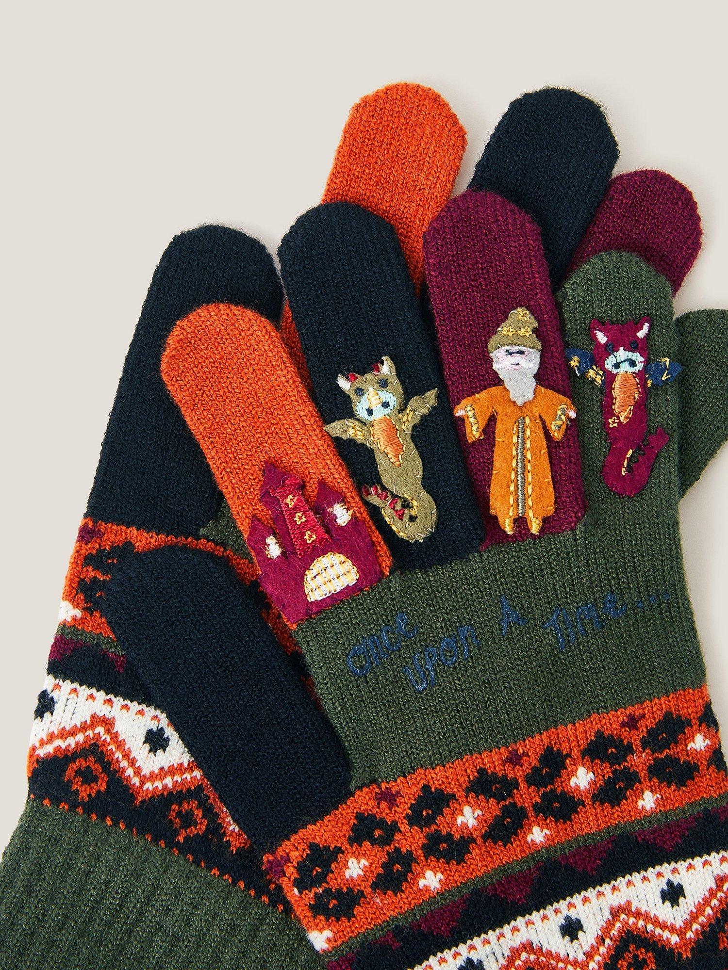 Product image 2 of 2, which shows Monsoon Kids' Novelty Gloves, Multi, 3-6 years