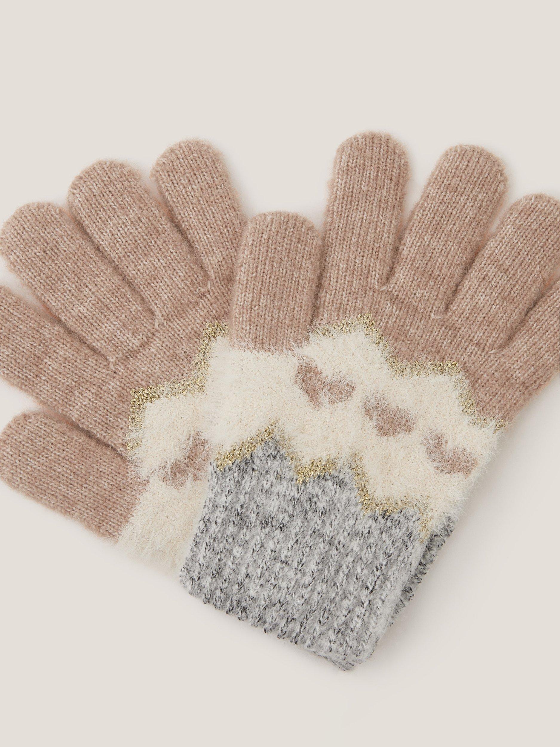 Product image 2 of 2, which shows Monsoon Kids' Fair Isle Heart Gloves, Multi, 3-6 years