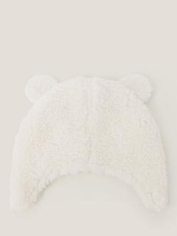 Monsoon Baby Borg Bear Hat and Mitten Set, Ivory - view 2, Ivory