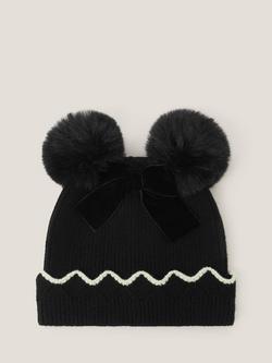 Monsoon Kids' Pom Pom Beanie Hat, Black, Black