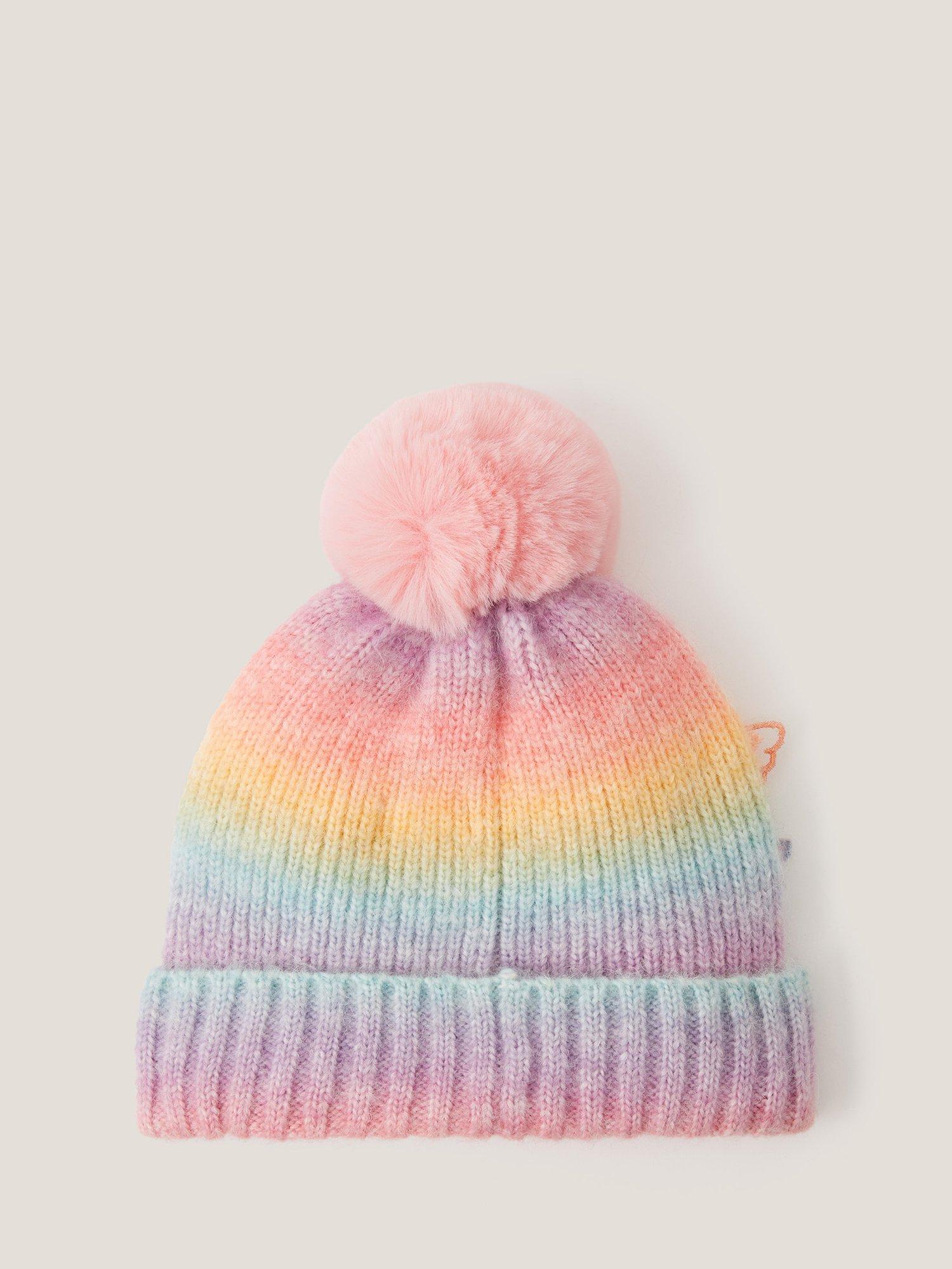 Product image 2 of 3, which shows Monsoo Kids' Butterfly Beanie Hat, Multi, 3-6 years