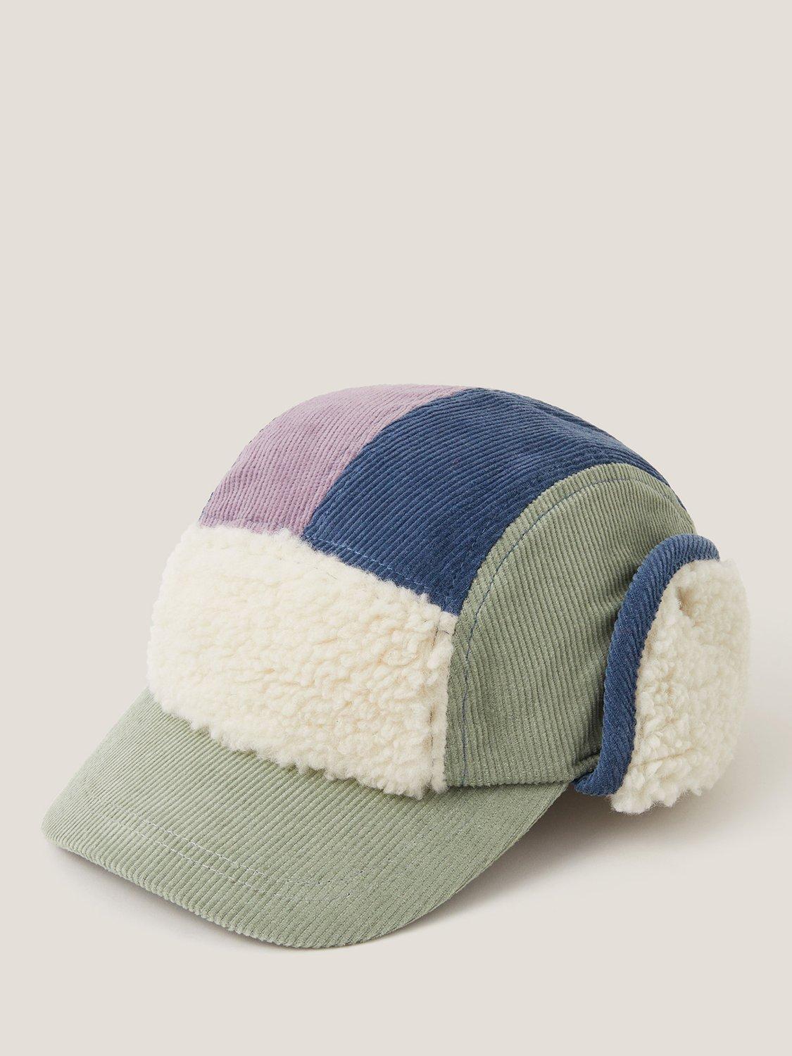 Product image 1 of 3, which shows Monsoon Kids' Borg and Corduroy Trapper Cap, Multi, 3-6 years