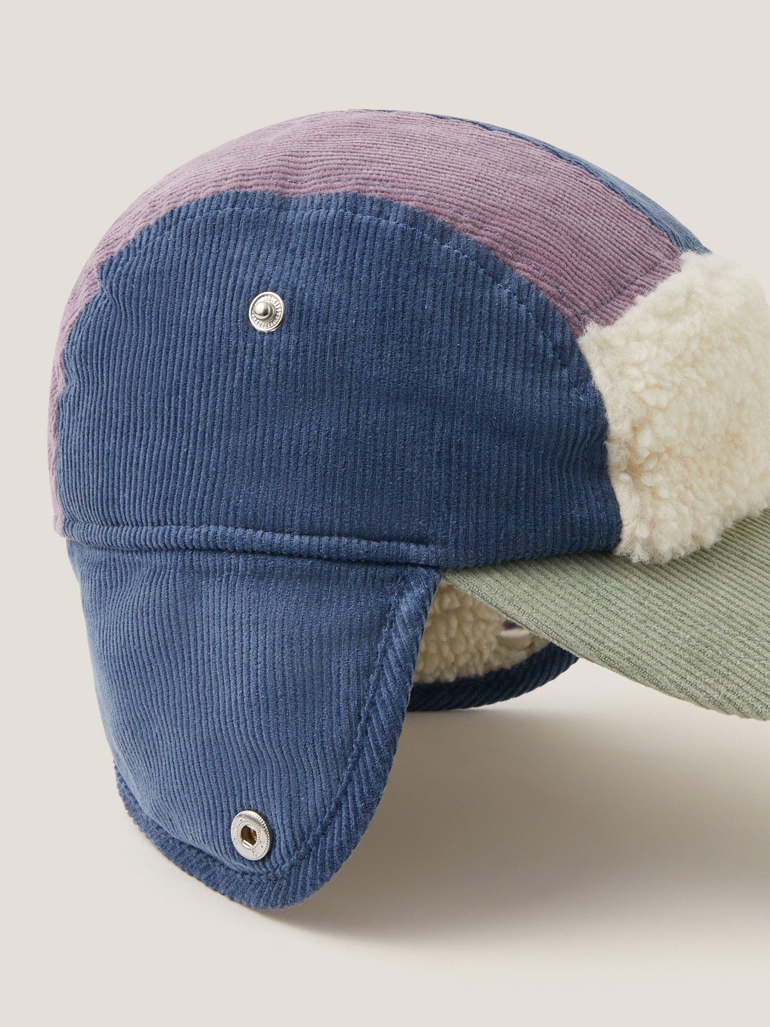 Product image 3 of 3, which shows Monsoon Kids' Borg and Corduroy Trapper Cap, Multi, 3-6 years