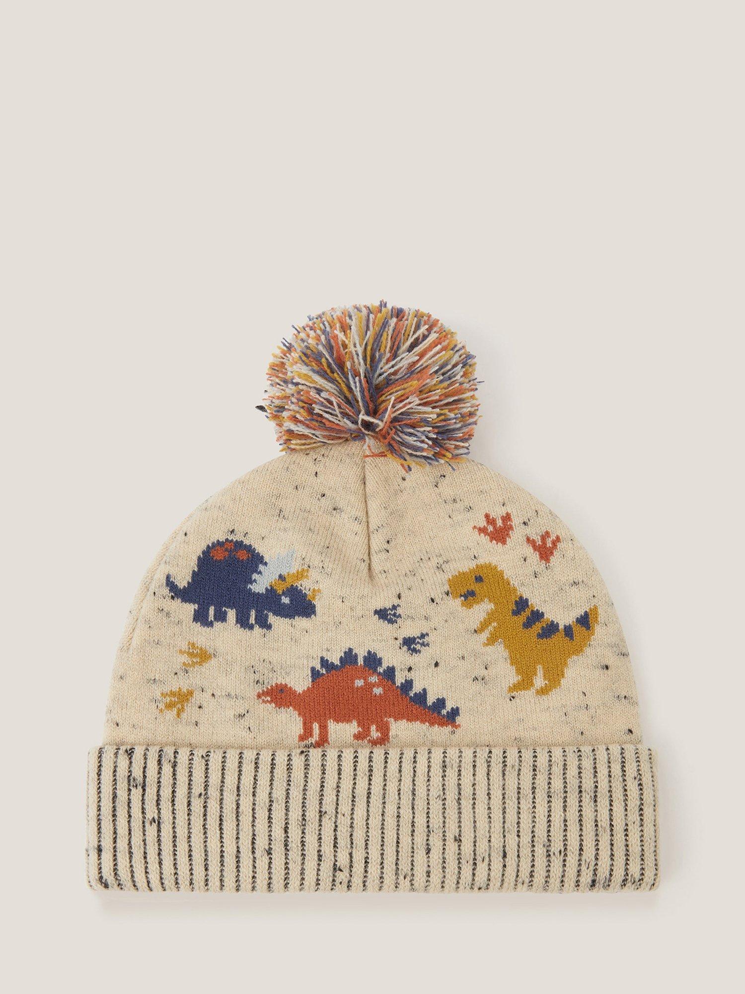 Monsoon Kids' Dinosaur Beanie Hat, Oatmeal