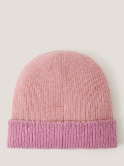 Monsoon Kids' Embroidered Flower Beanie Hat, Pink - view 2, Pink