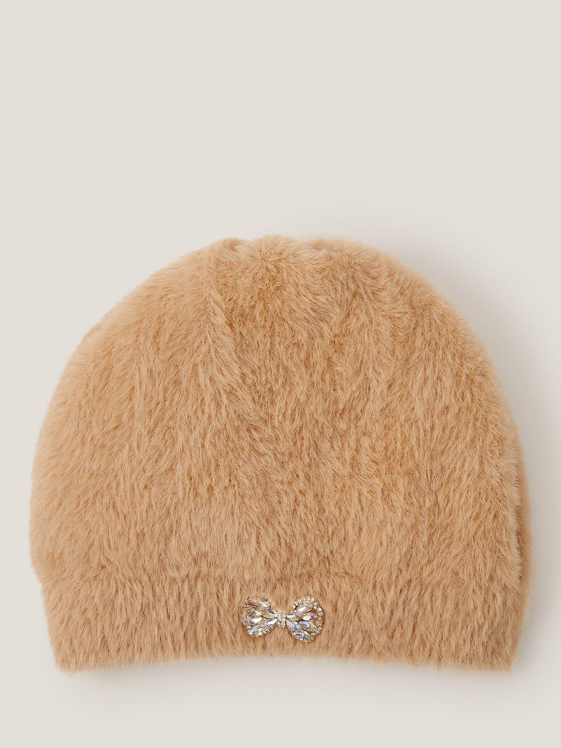 Product image 1 of 2, which shows Monsoon Kids' Fuzzy Beanie Hat, Camel, 3-6 years