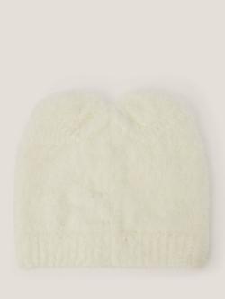 Monsoon Kids' Knitted Kitty Beanie Hat, Ivory - view 2, Ivory